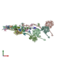 PDB entry 7z8f coloured by chain, front view.