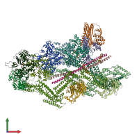 PDB entry 7z8i coloured by chain, front view.