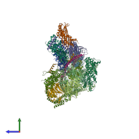 PDB entry 7z8i coloured by chain, side view.