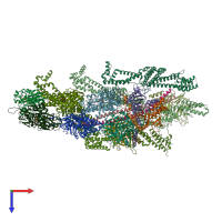 PDB entry 7z8i coloured by chain, top view.