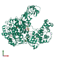PDB entry 7zh9 coloured by chain, front view.