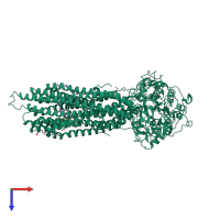 PDB entry 7zk7 coloured by chain, top view.