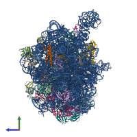 PDB entry 7zq6 coloured by chain, side view.