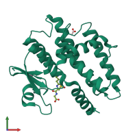 PDB entry 7zvp coloured by chain, front view.