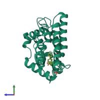 PDB entry 8a0i coloured by chain, side view.