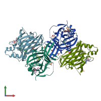 PDB entry 8a0u coloured by chain, front view.