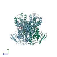 PDB entry 8a1r coloured by chain, side view.