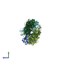 PDB entry 8a2r coloured by chain, side view.