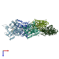 PDB entry 8a2r coloured by chain, top view.