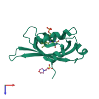 PDB entry 8a2v coloured by chain, top view.