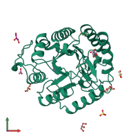 PDB entry 8a3h coloured by chain, front view.