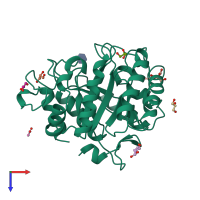 PDB entry 8a3h coloured by chain, top view.