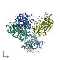 PDB entry 8a4u coloured by chain, front view.