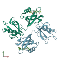 PDB entry 8aao coloured by chain, front view.