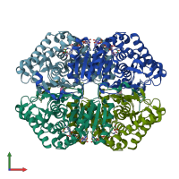 PDB entry 8ab3 coloured by chain, front view.