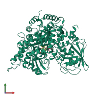 PDB entry 8acn coloured by chain, front view.