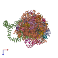 PDB entry 8agv coloured by chain, top view.