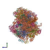 PDB entry 8agz coloured by chain, side view.