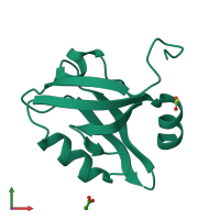 PDB entry 8ah5 coloured by chain, front view.