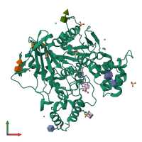 PDB entry 8ai7 coloured by chain, front view.