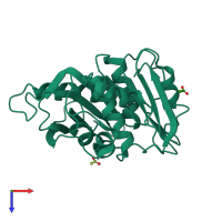 PDB entry 8air coloured by chain, top view.