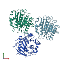 PDB entry 8ais coloured by chain, front view.