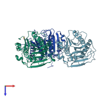 PDB entry 8ais coloured by chain, top view.