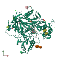 PDB entry 8am1 coloured by chain, front view.