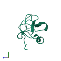 PDB entry 8ame coloured by chain, side view.
