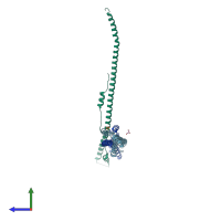 PDB entry 8amr coloured by chain, side view.