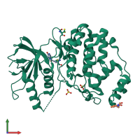 PDB entry 8aod coloured by chain, front view.