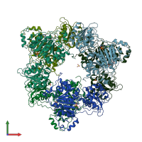 PDB entry 8arp coloured by chain, front view.