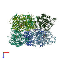 PDB entry 8arp coloured by chain, top view.