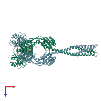 PDB entry 8avw coloured by chain, top view.