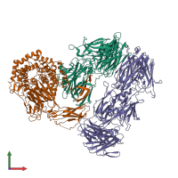 PDB entry 8ayh coloured by chain, front view.
