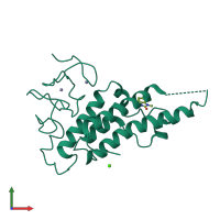 PDB entry 8bd8 coloured by chain, front view.