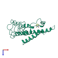 PDB entry 8bd8 coloured by chain, top view.