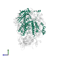Polymerase acidic protein in PDB entry 8be0, assembly 1, side view.