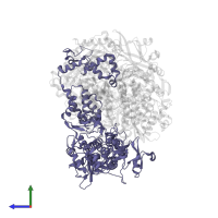 Polymerase basic protein 2 in PDB entry 8be0, assembly 1, side view.