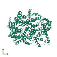 PDB entry 8bfu coloured by chain, front view.