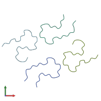 PDB entry 8bg0 coloured by chain, front view.