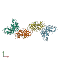 PDB entry 8bg2 coloured by chain, front view.