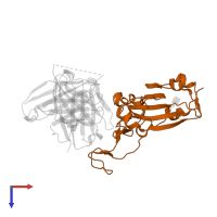 Spike protein S1 in PDB entry 8bg2, assembly 1, top view.
