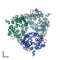 PDB entry 8blo coloured by chain, front view.