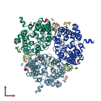PDB entry 8blp coloured by chain, front view.
