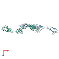 PDB entry 8bnq coloured by chain, top view.