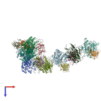 PDB entry 8boz coloured by chain, top view.