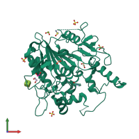 PDB entry 8bsz coloured by chain, front view.