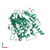 PDB entry 8bt0 coloured by chain, front view.