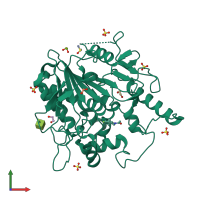 PDB entry 8bt5 coloured by chain, front view.